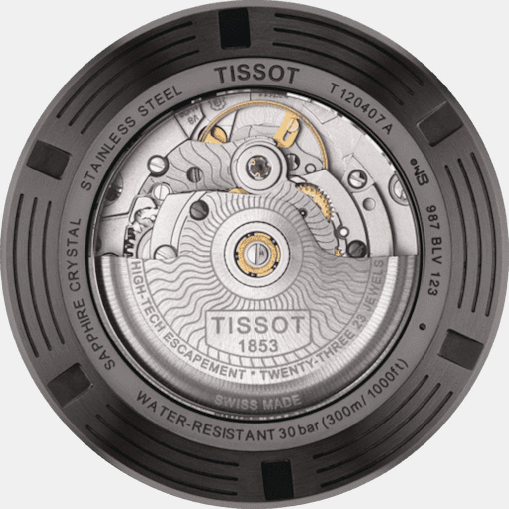 Seastar 1000 Men Automatic Black Dial Analog Silicone Watch T1204073705100