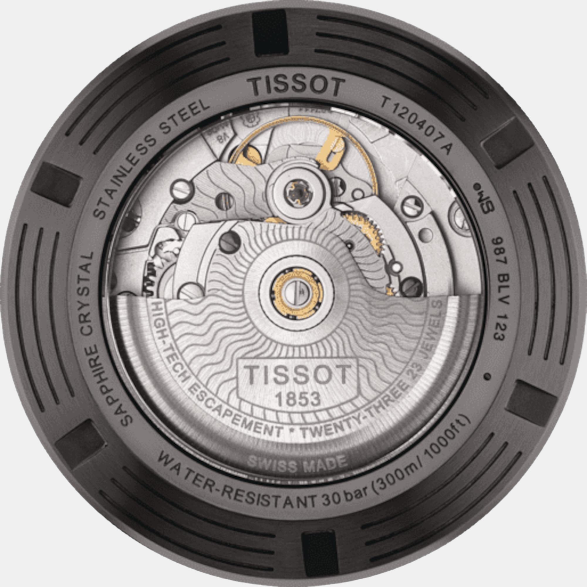 Seastar 1000 Men Automatic Black Dial Analog Silicone Watch T1204073705100