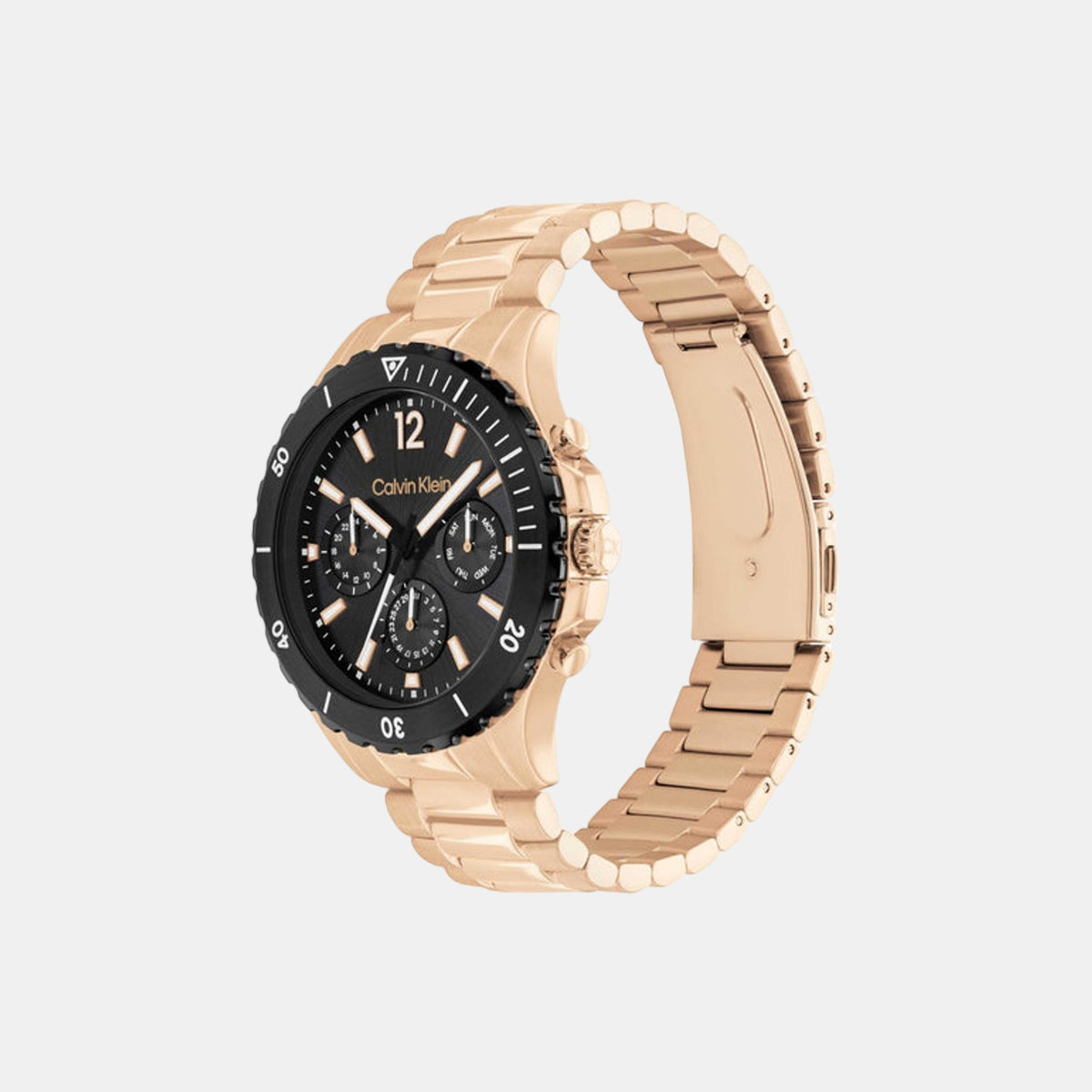 Sport Men Quartz Black Dial Multi-Function Stainless Steel Watch 25200315