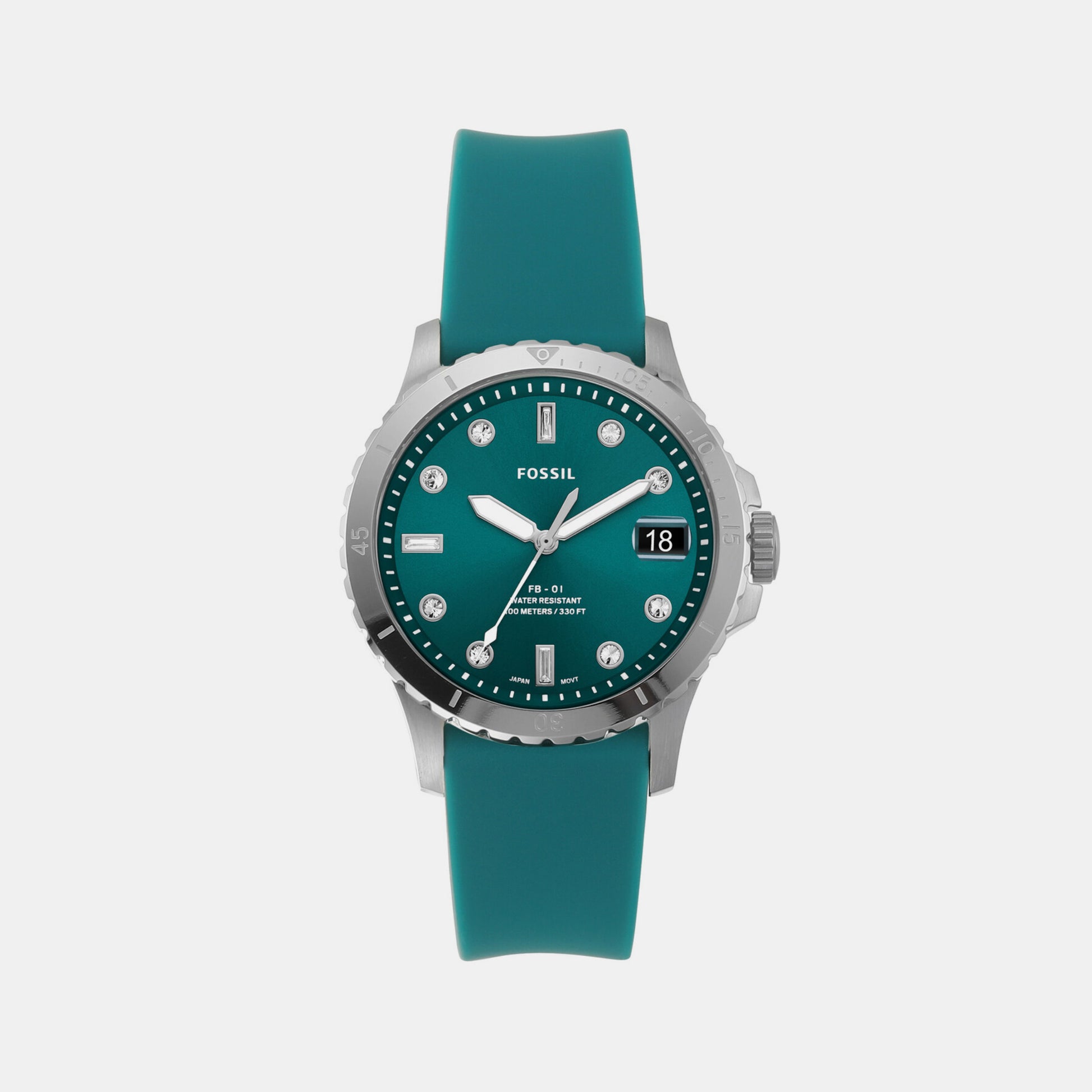 Female Green Analog Silicone Watch ES5287