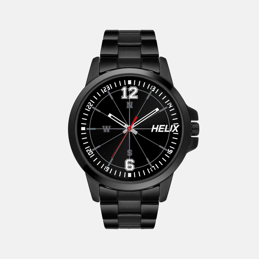 Helix Round Black Analog watch