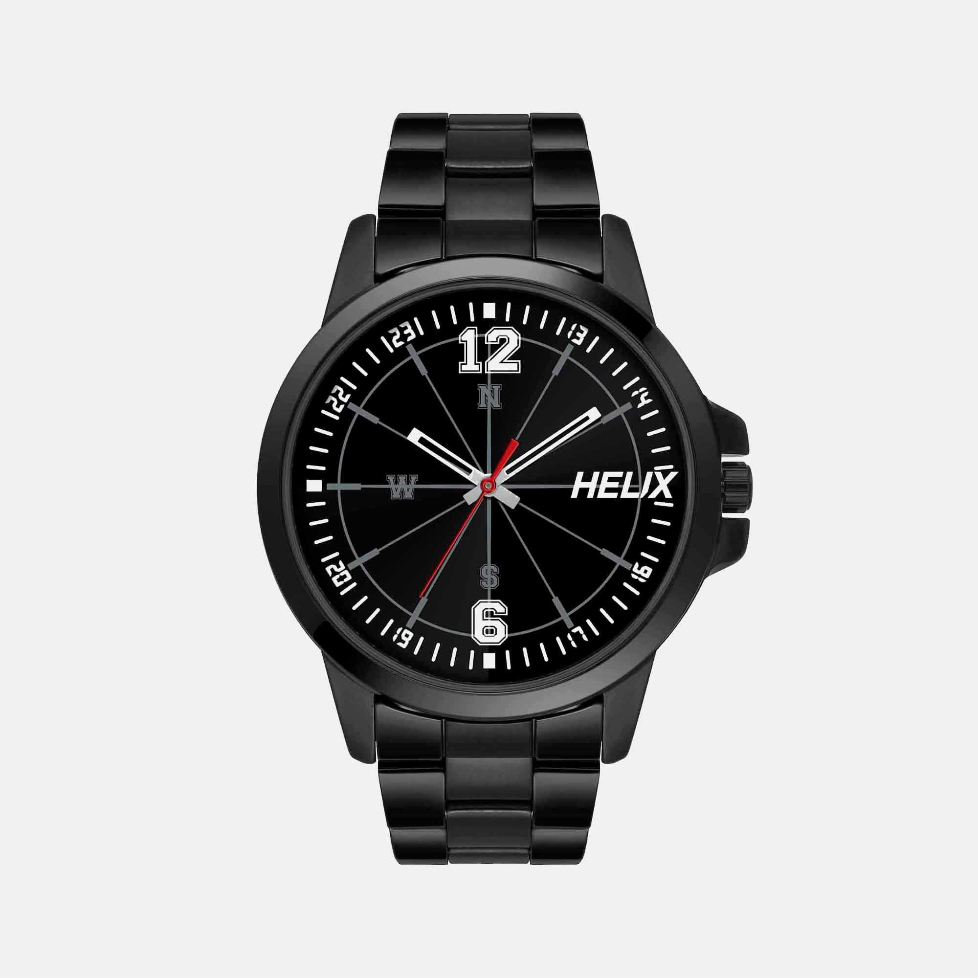 Helix Round Black Analog watch