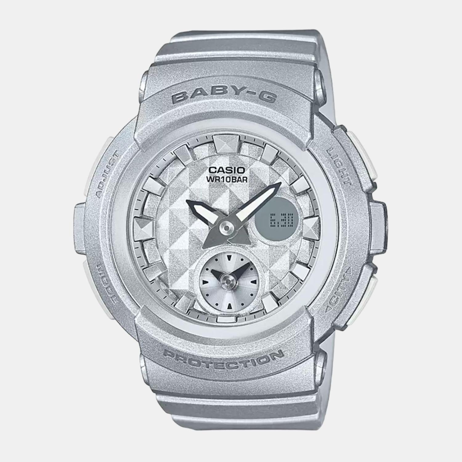 Casio Baby-G Women Quartz Silver Dial Analog-Digital Resin Watch