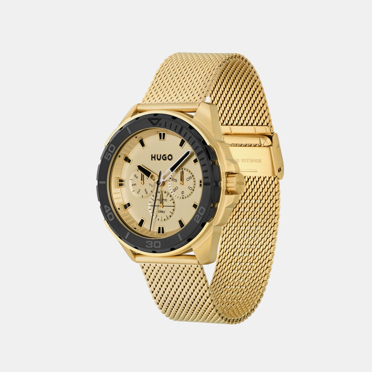 Fresh Men's Gold Chronograph Mesh Watch 1530288