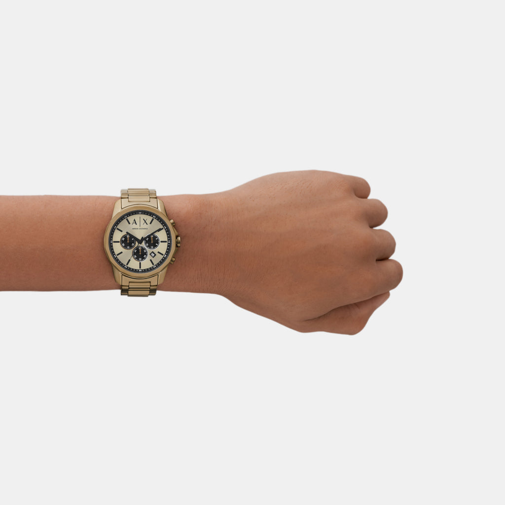 Armani Exchange Men Round Beige watch