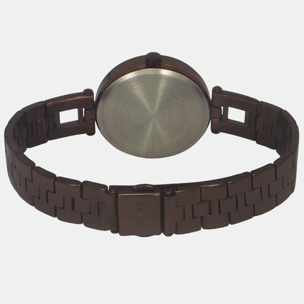 Women Quartz Brown Dial Analog Stainless Steel Watch TWEL16603