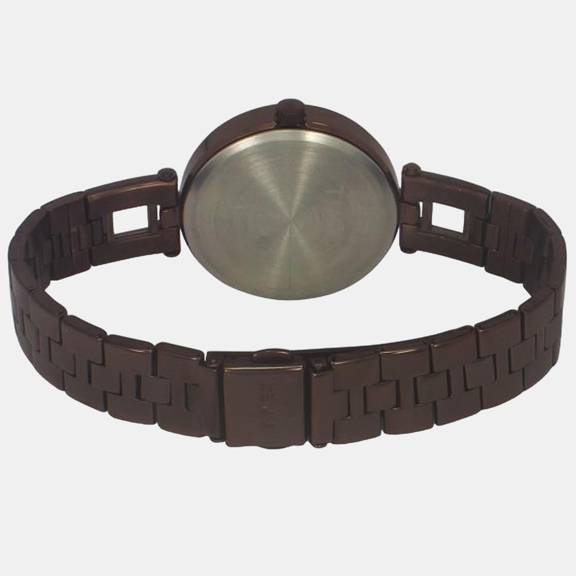 Women Quartz Brown Dial Analog Stainless Steel Watch TWEL16603