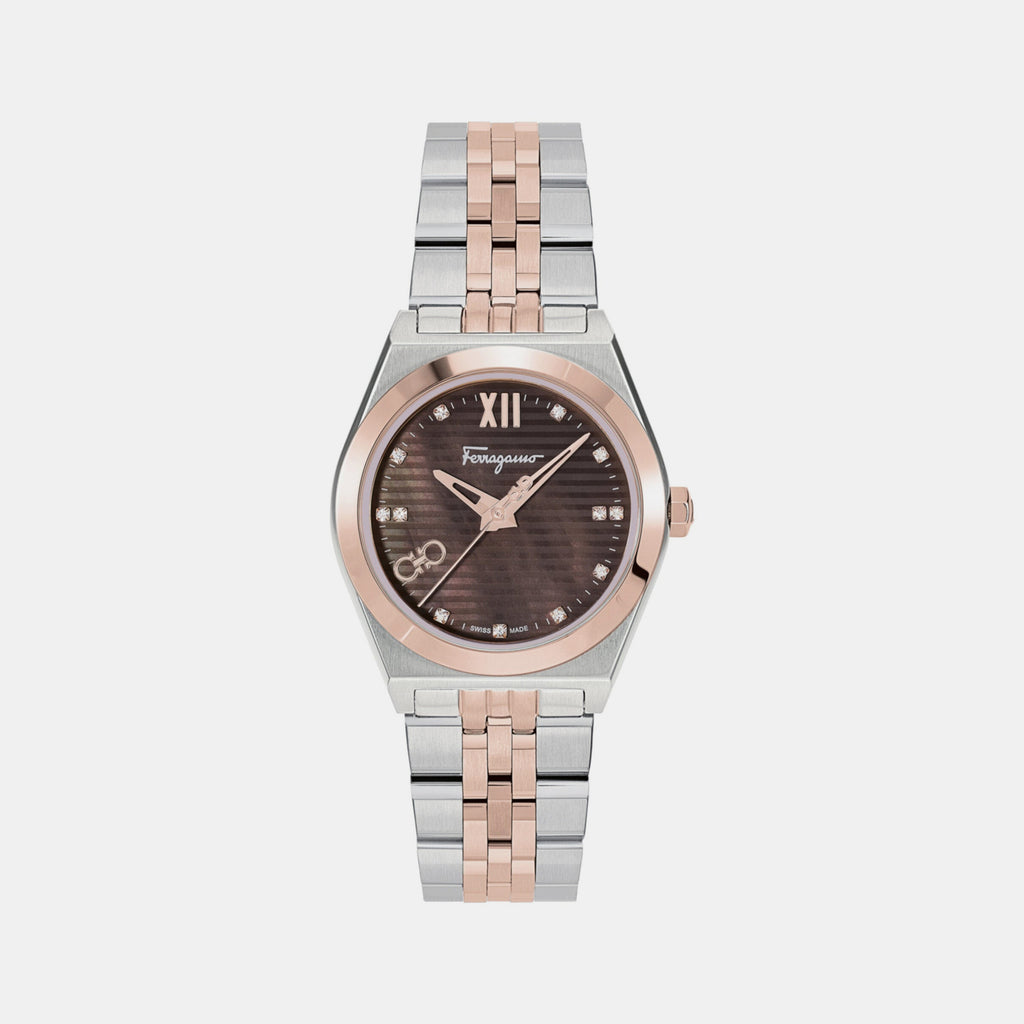 Ferragamo Round Mother Of Pearl Analog watch