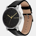 Ck Slate Men Quartz Black Dial Analog Leather Watch 25200262