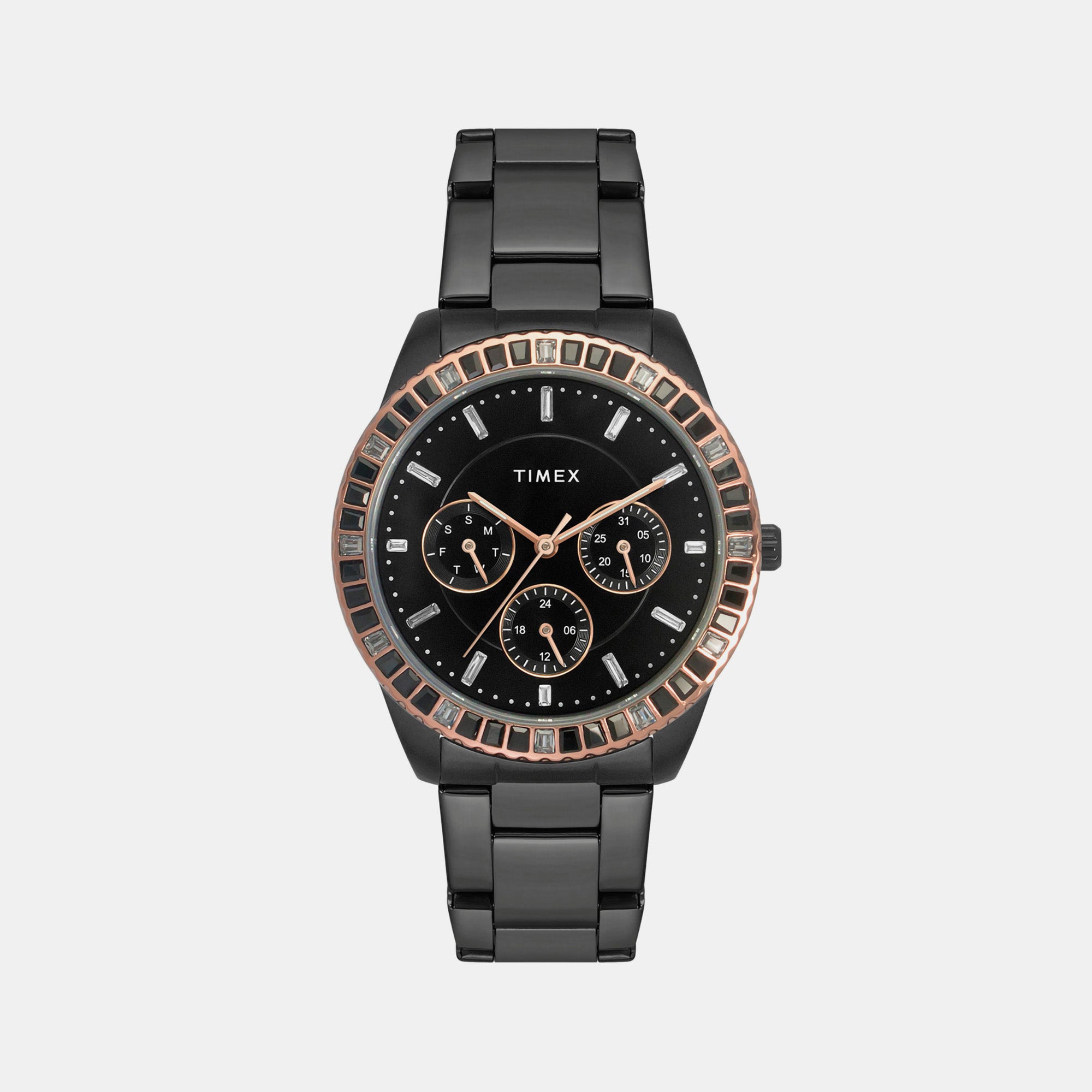 Timex Round Black Chronograph watch