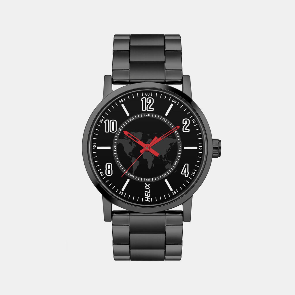 Helix Round Black Analog watch