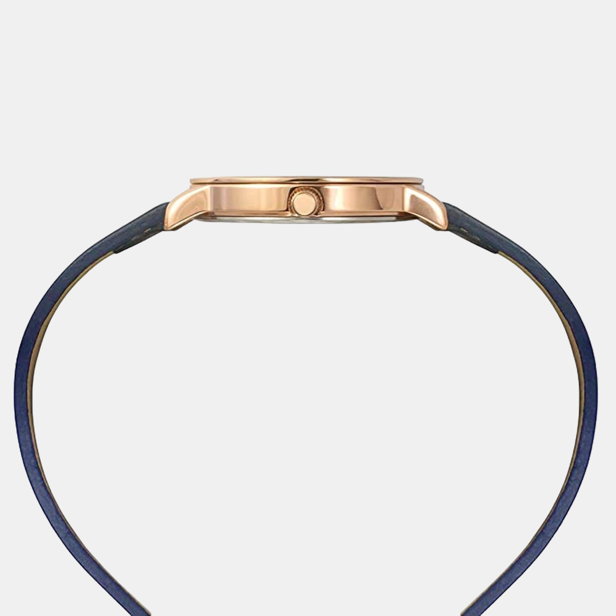 Fashion Women Quartz White Dial Analog Leather Watch TWEL15605