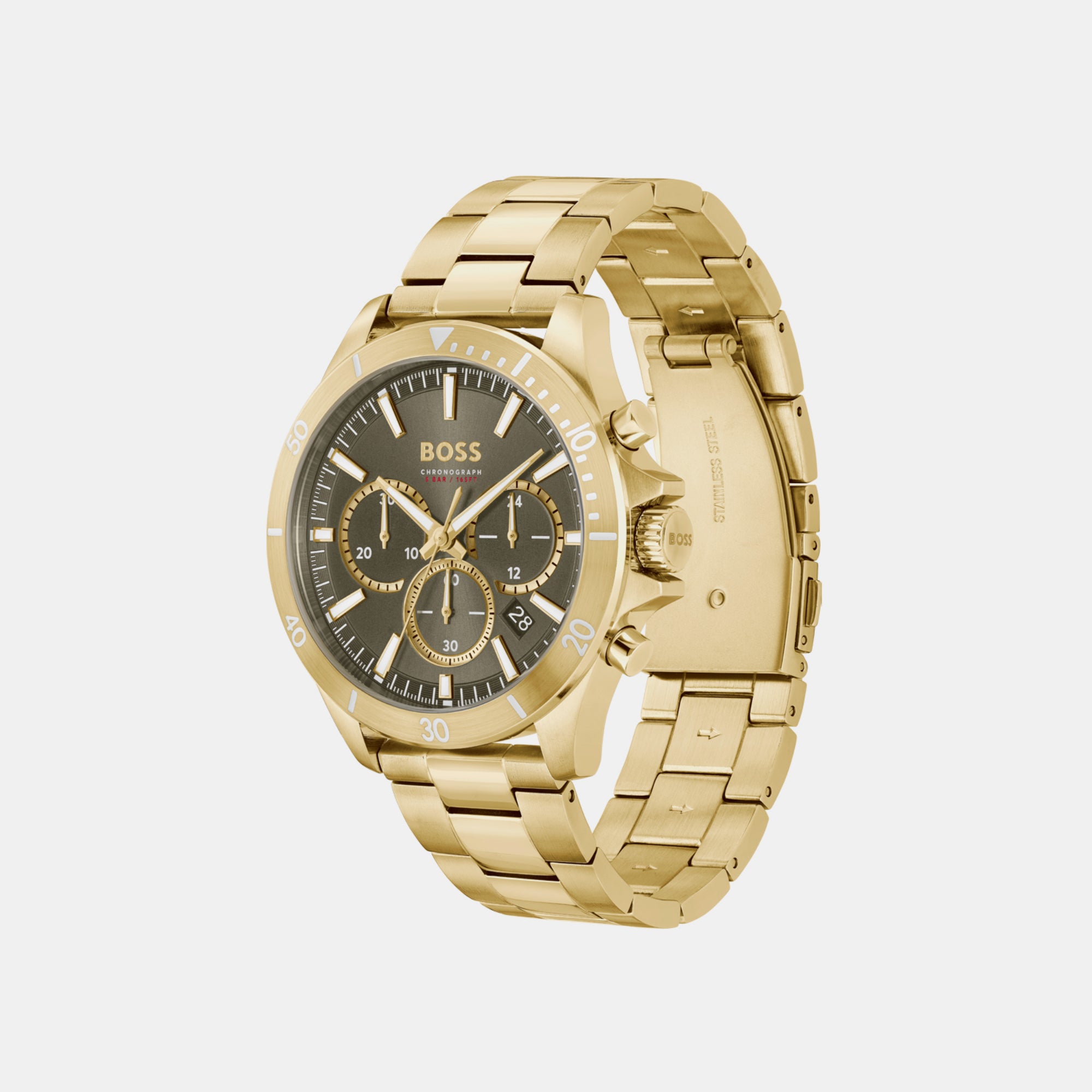 Boss Men Round Green watch