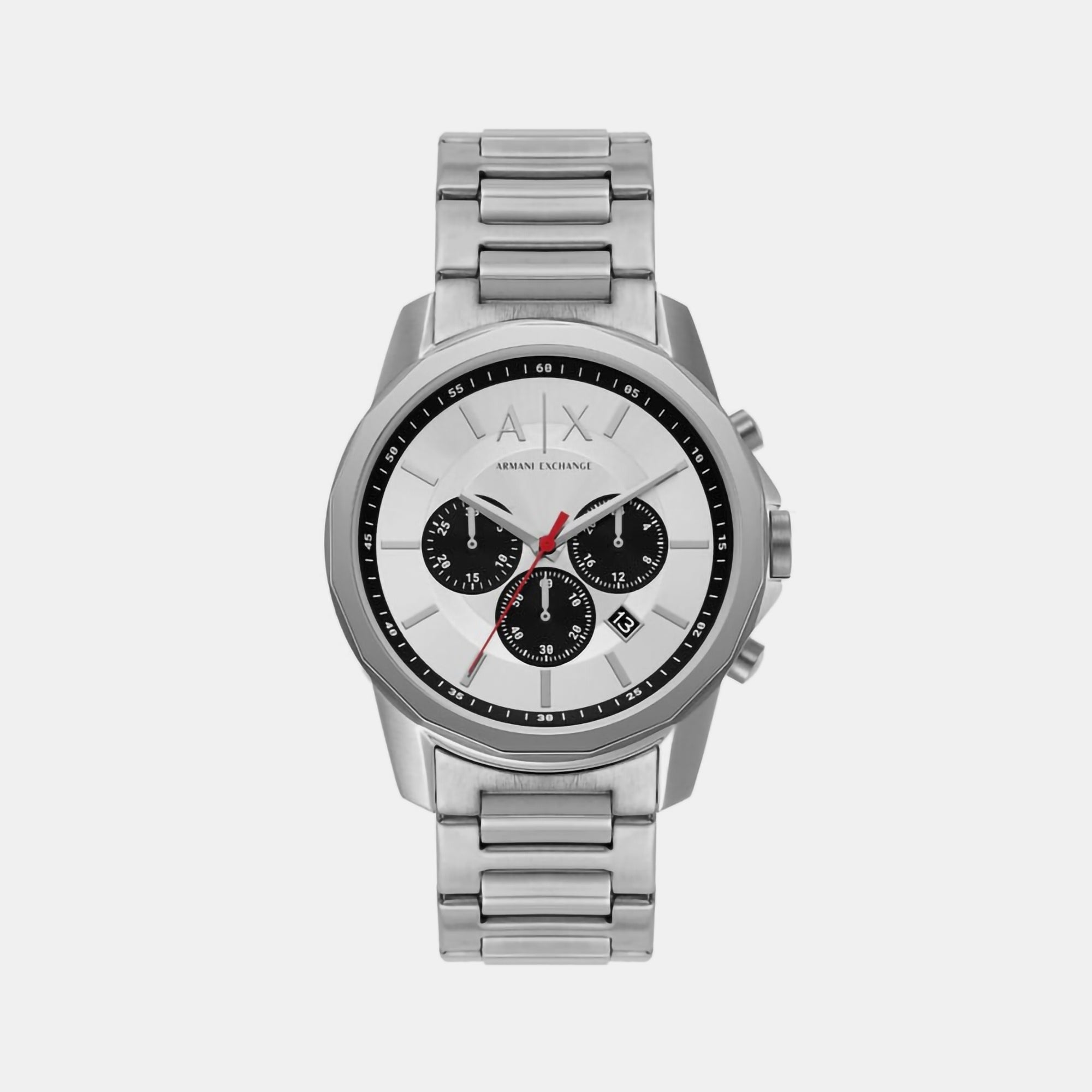 Armani Exchange Round Silver Chronograph watch