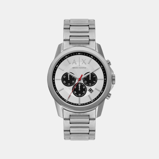 Male Silver Chronograph Stainless Steel Watch AX1742