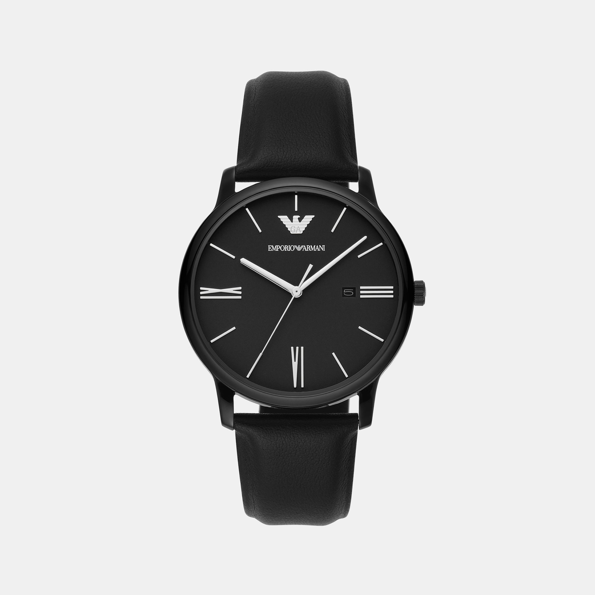 Emporio Armani AR1633 Classic Black Dial Leather Strap Chronograph Men's  Watch | eBay