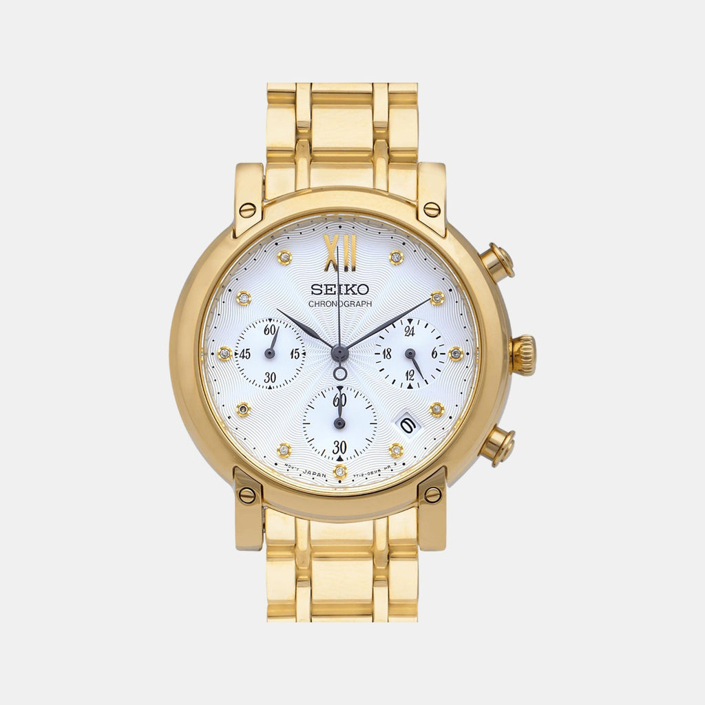 Seiko Round White Chronograph watch