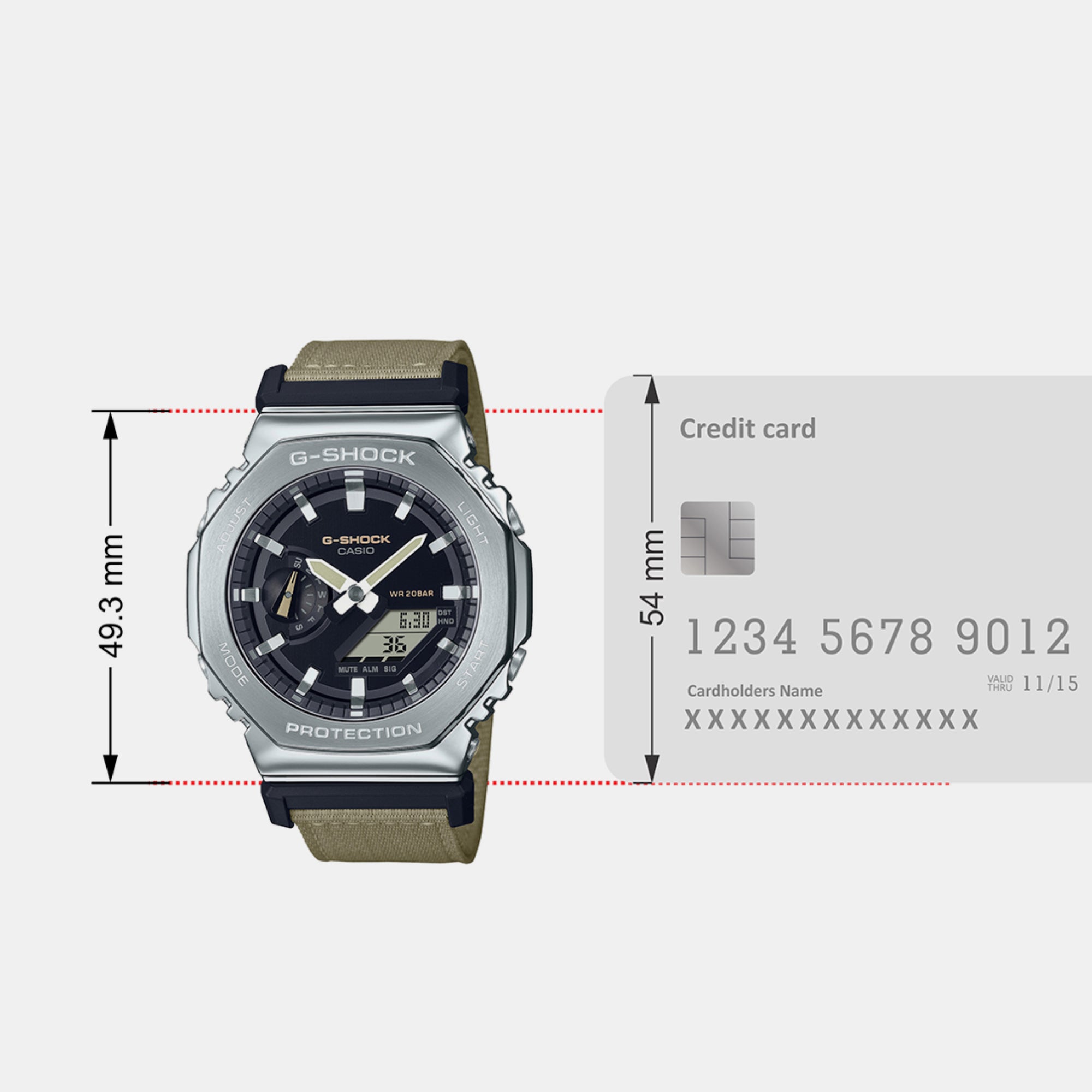 Male Grey Analog-Digital Cloth Watch G1372 – Just In Time
