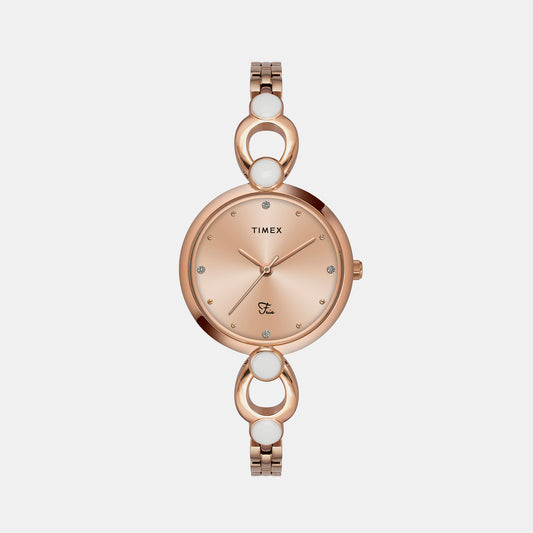 Fria Female Rose Gold Analog Brass Watch TWEL18103