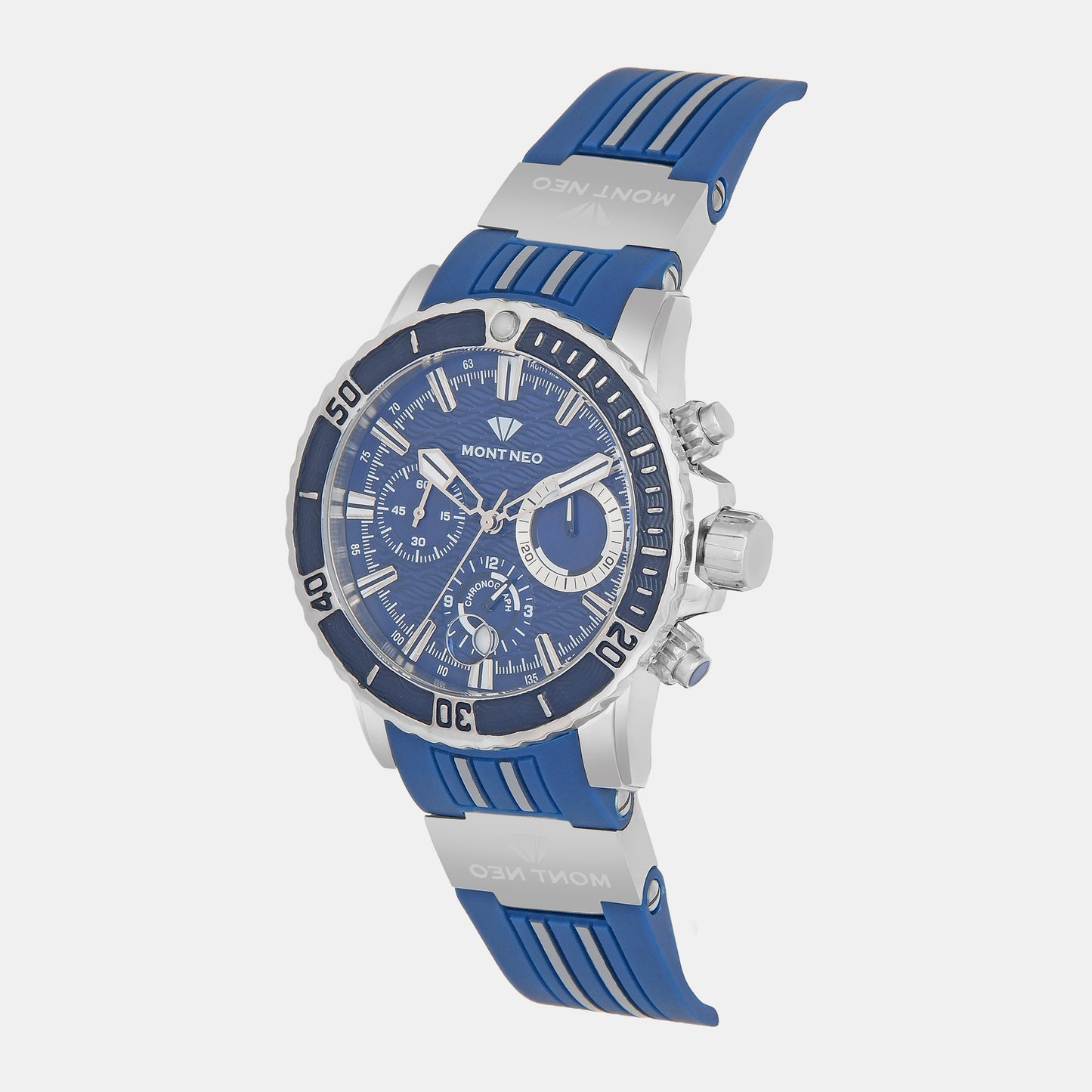 Male Blue Chronograph Pu Watch 3504C-P1505