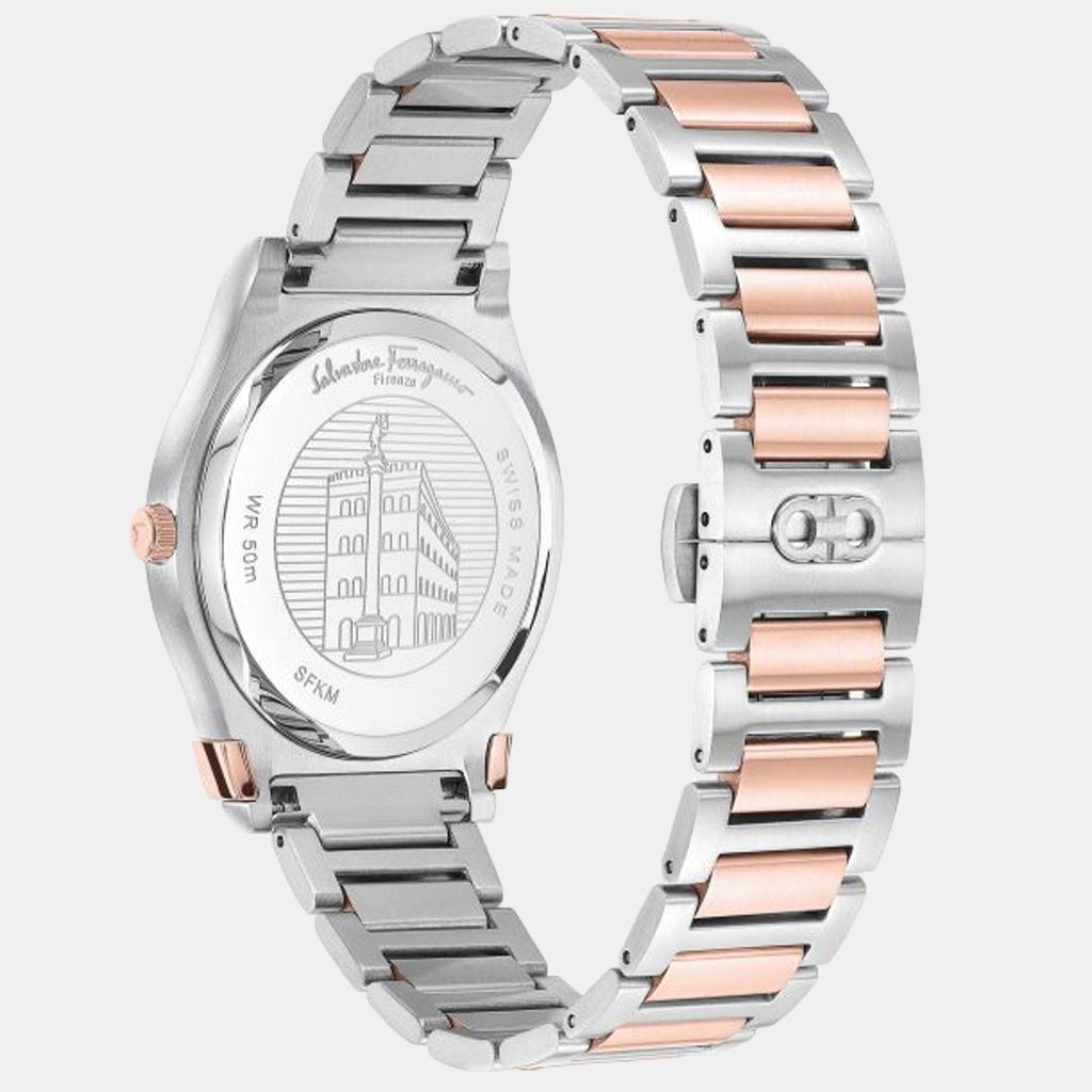 Km-Gancini Gent Men Quartz White Dial Analog Stainless Steel Watch SFKM00523