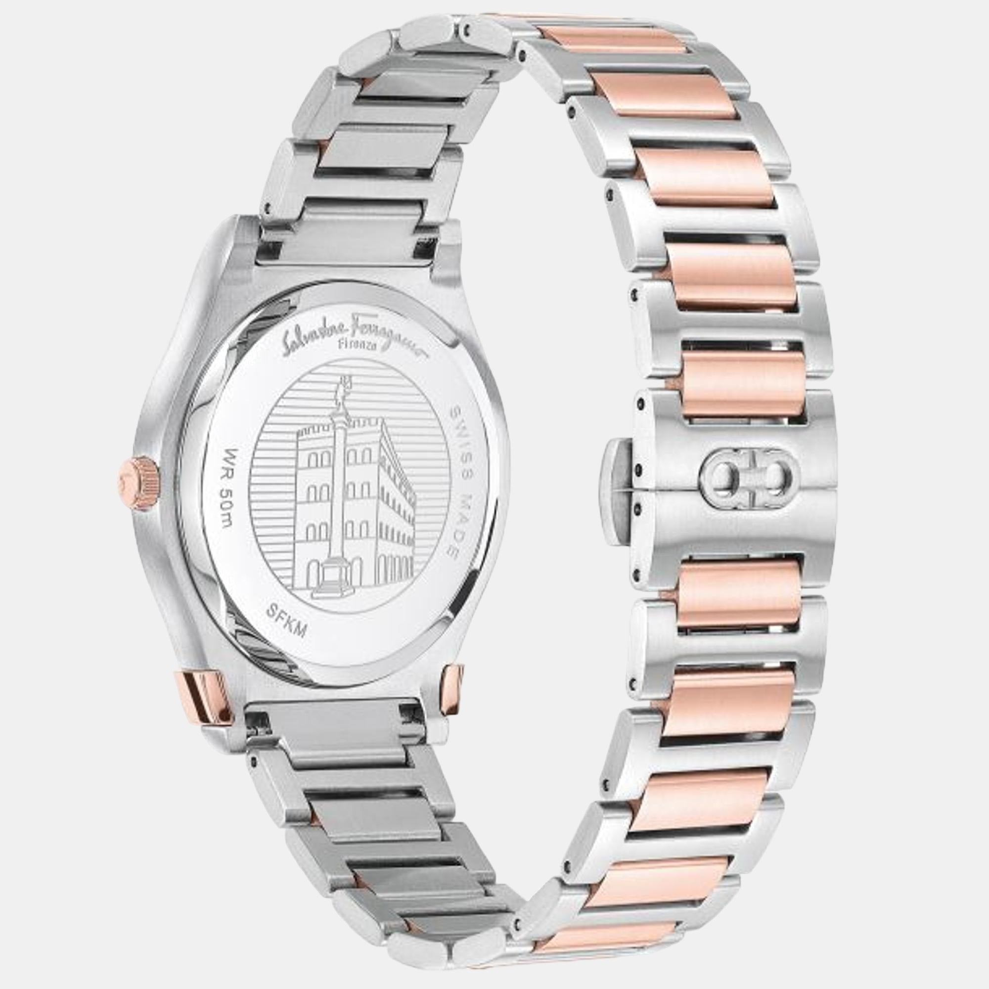 Km-Gancini Gent Men Quartz White Dial Analog Stainless Steel Watch SFKM00523