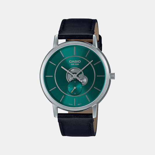 Male Green Analog Leather Watch A2132