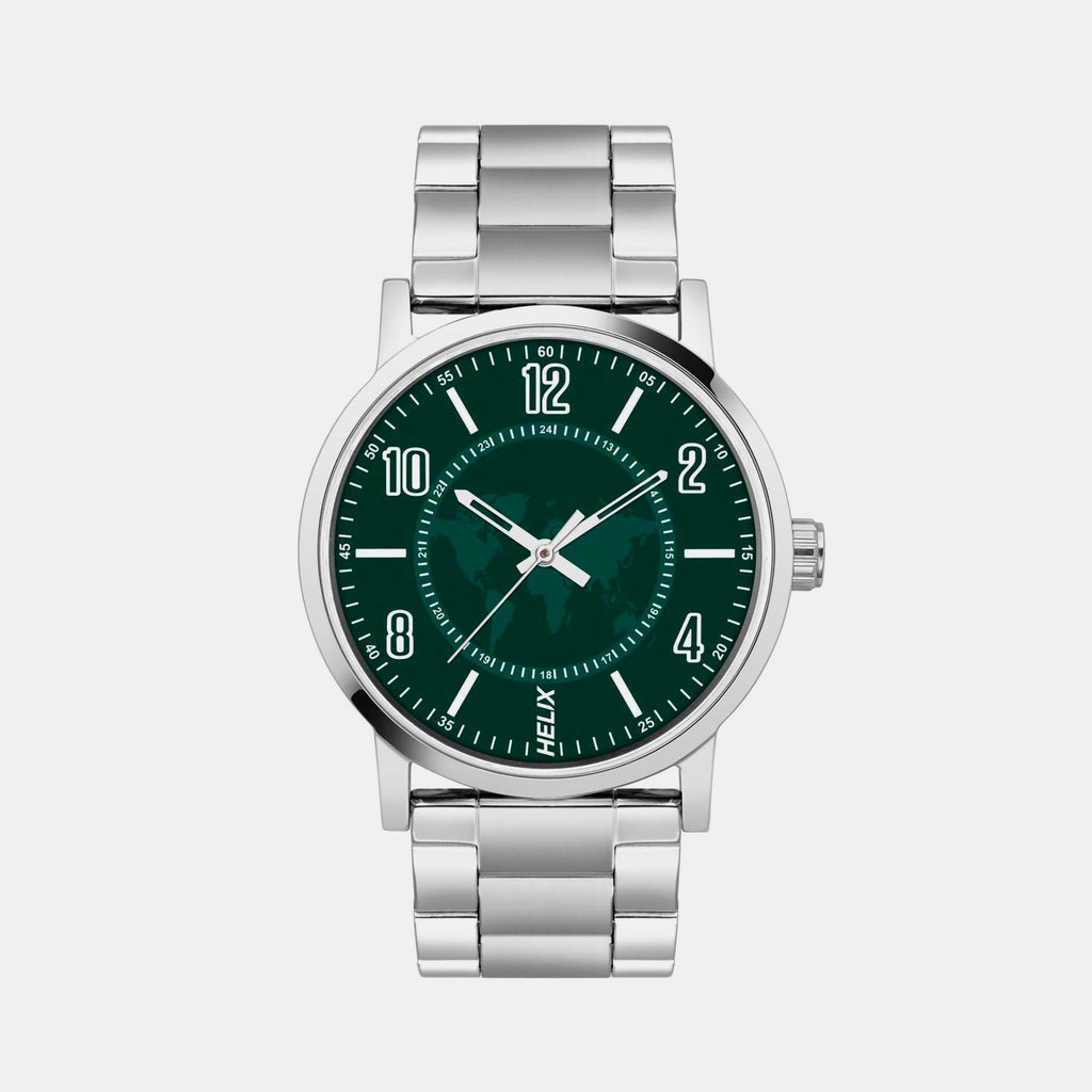 Helix Round Green Analog watch