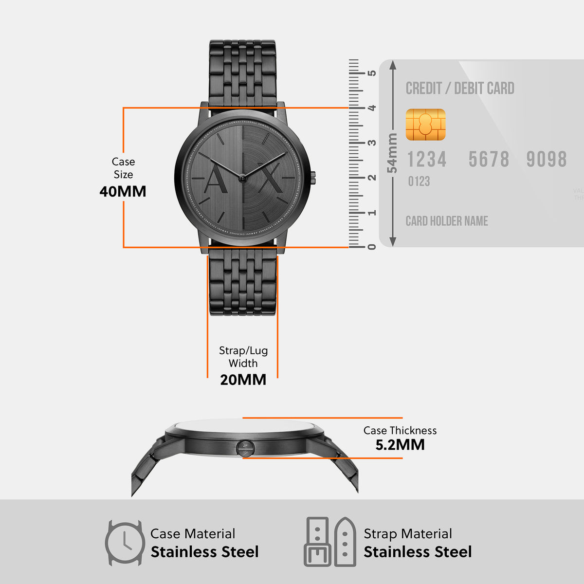 Armani Exchange 40 mm Black Quartz watch