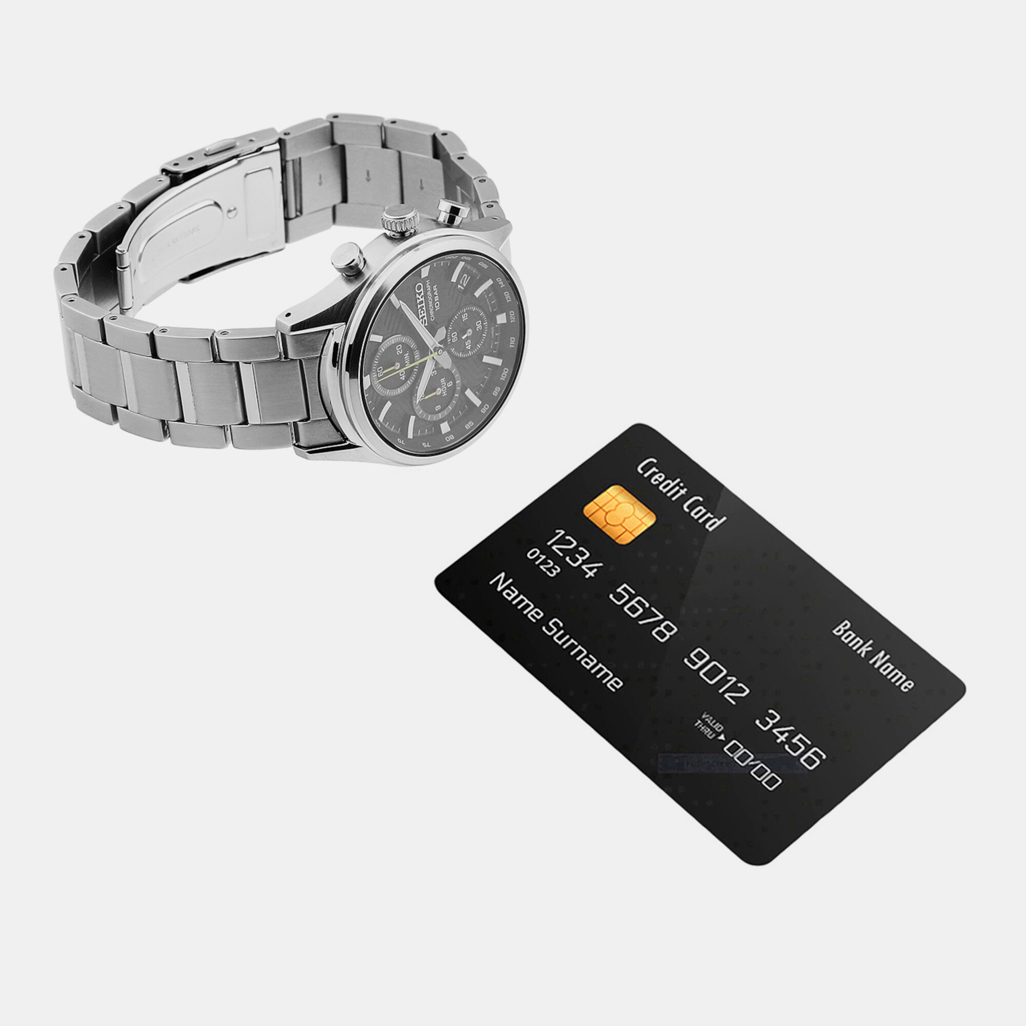 Seiko Stainless Steel Black watch