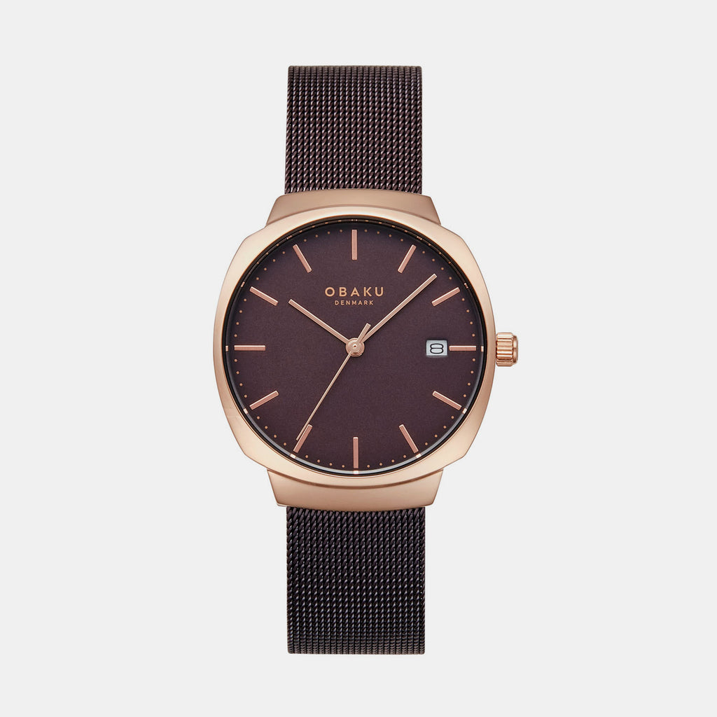 Obaku Round Brown Analog watch