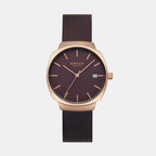 Obaku Round Brown Analog watch