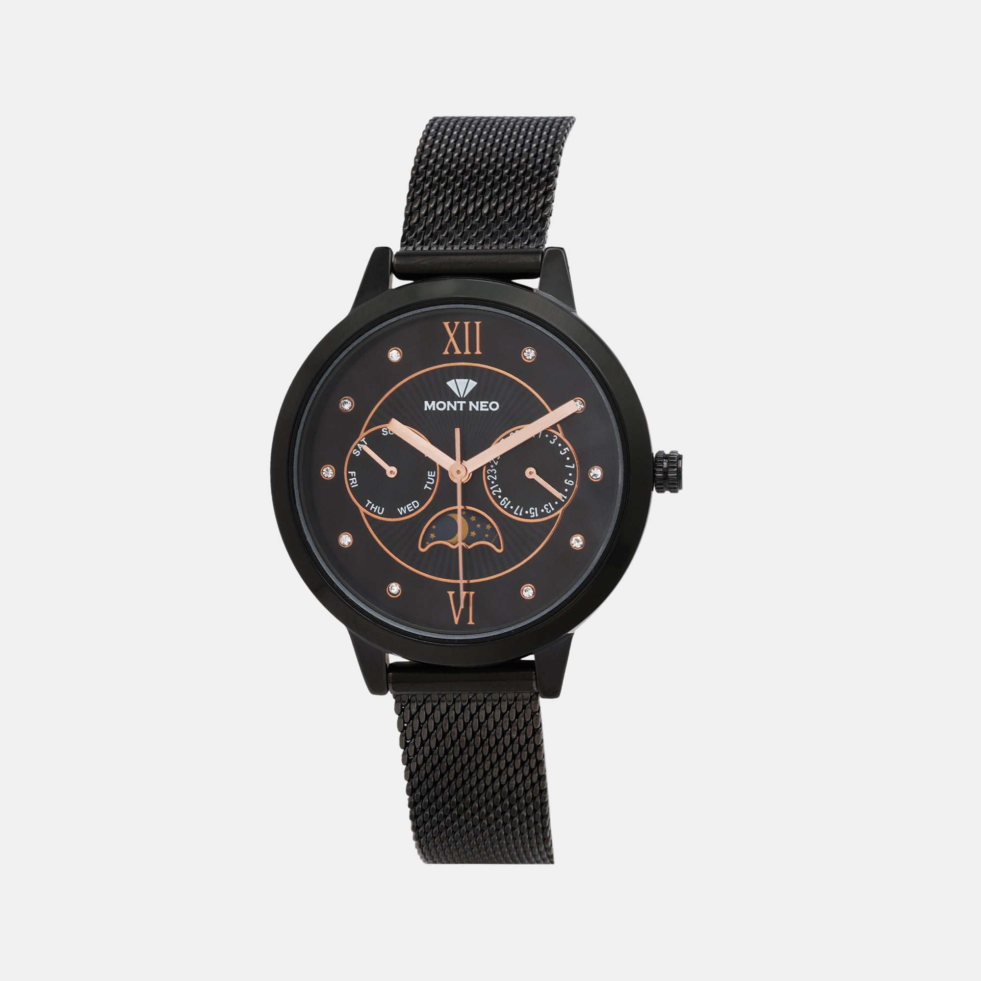 Mont Neo Round Black Chronograph watch