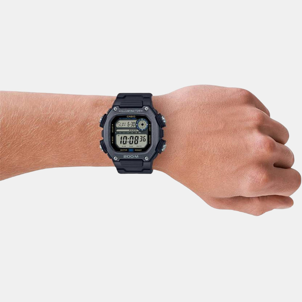 Youth Men Quartz Grey Dial Digital Resin Watch I124