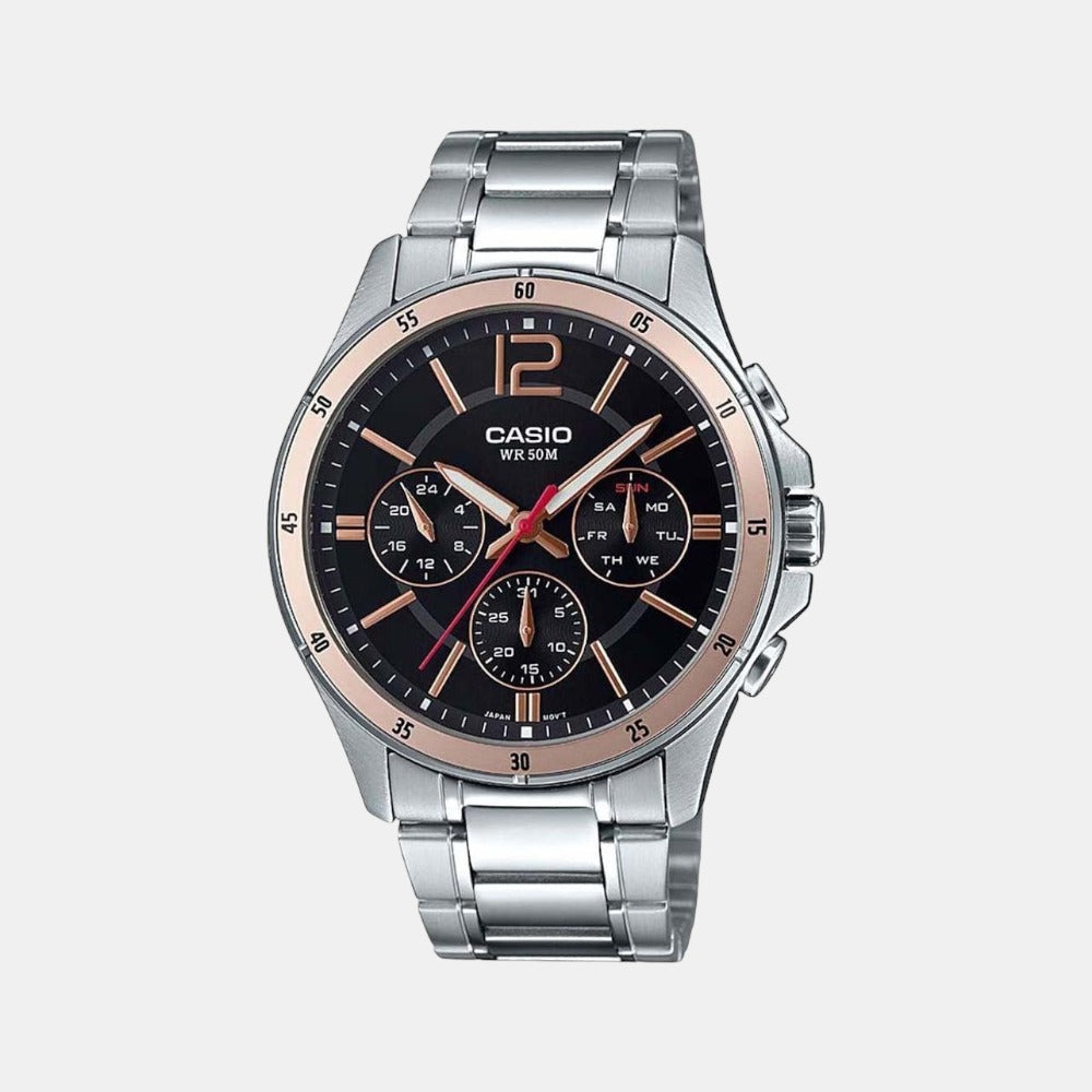 Casio Round Black Chronograph watch
