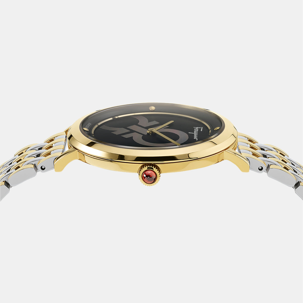 Ferragamo Women Round Black watch