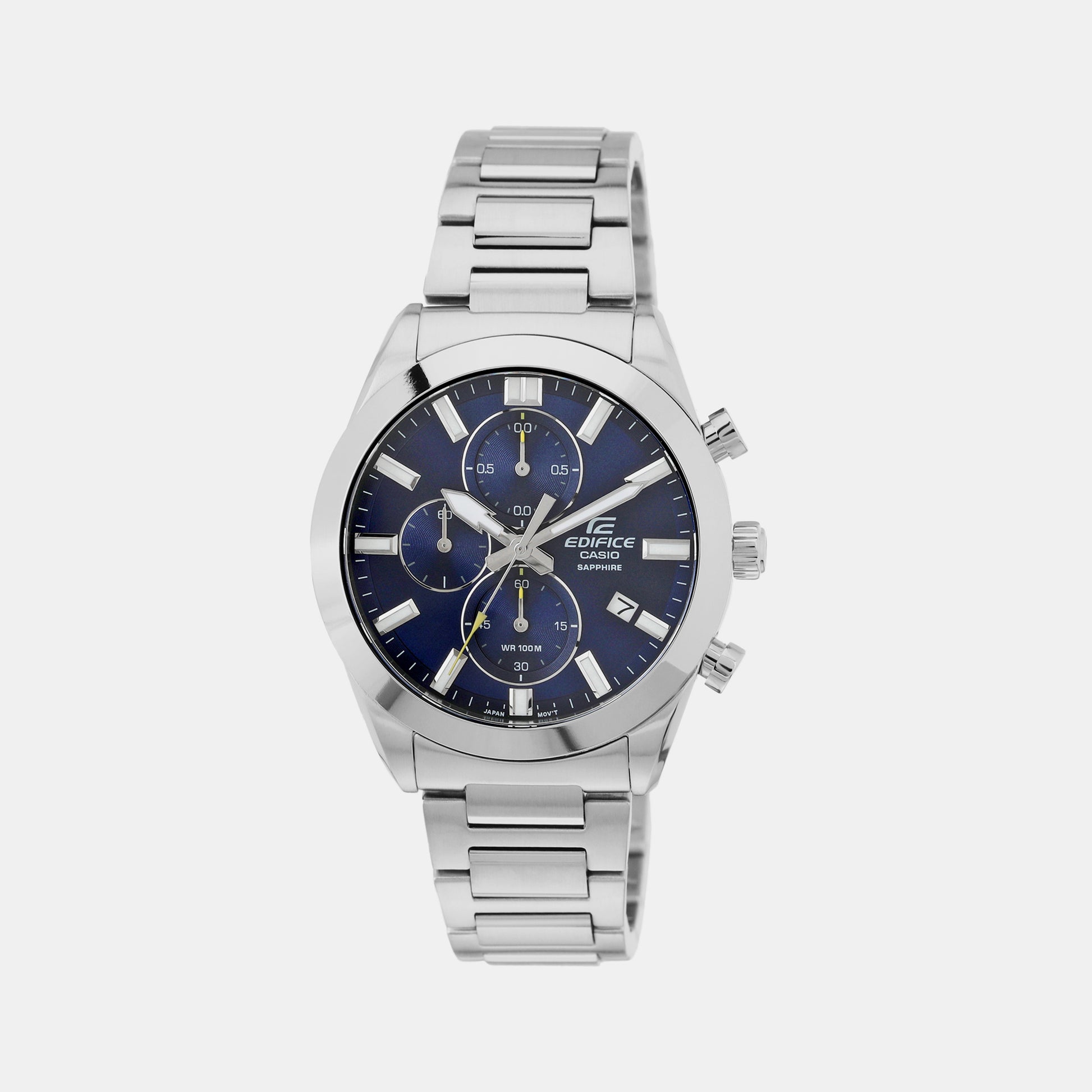 – Male Watch ED581 Stainless In Chronograph Blue Steel Just Time Edifice
