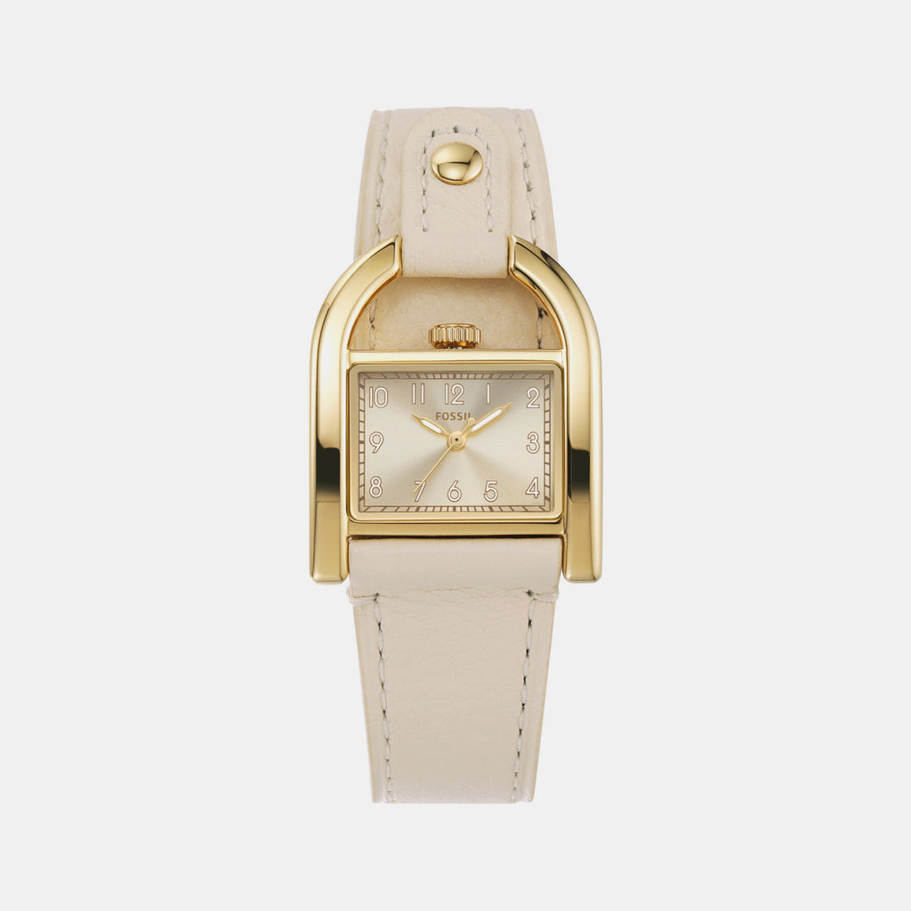 Fossil Rectangular Gold Analog watch