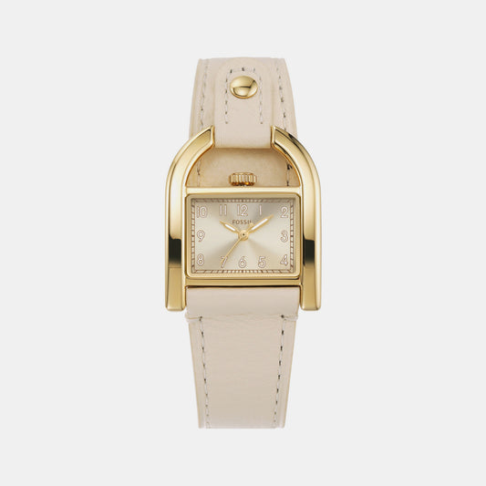 Female Gold Analog Leather Watch ES5280