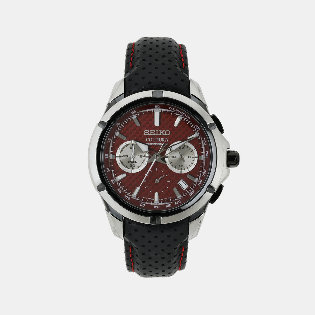 Seiko Round Red Chronograph watch