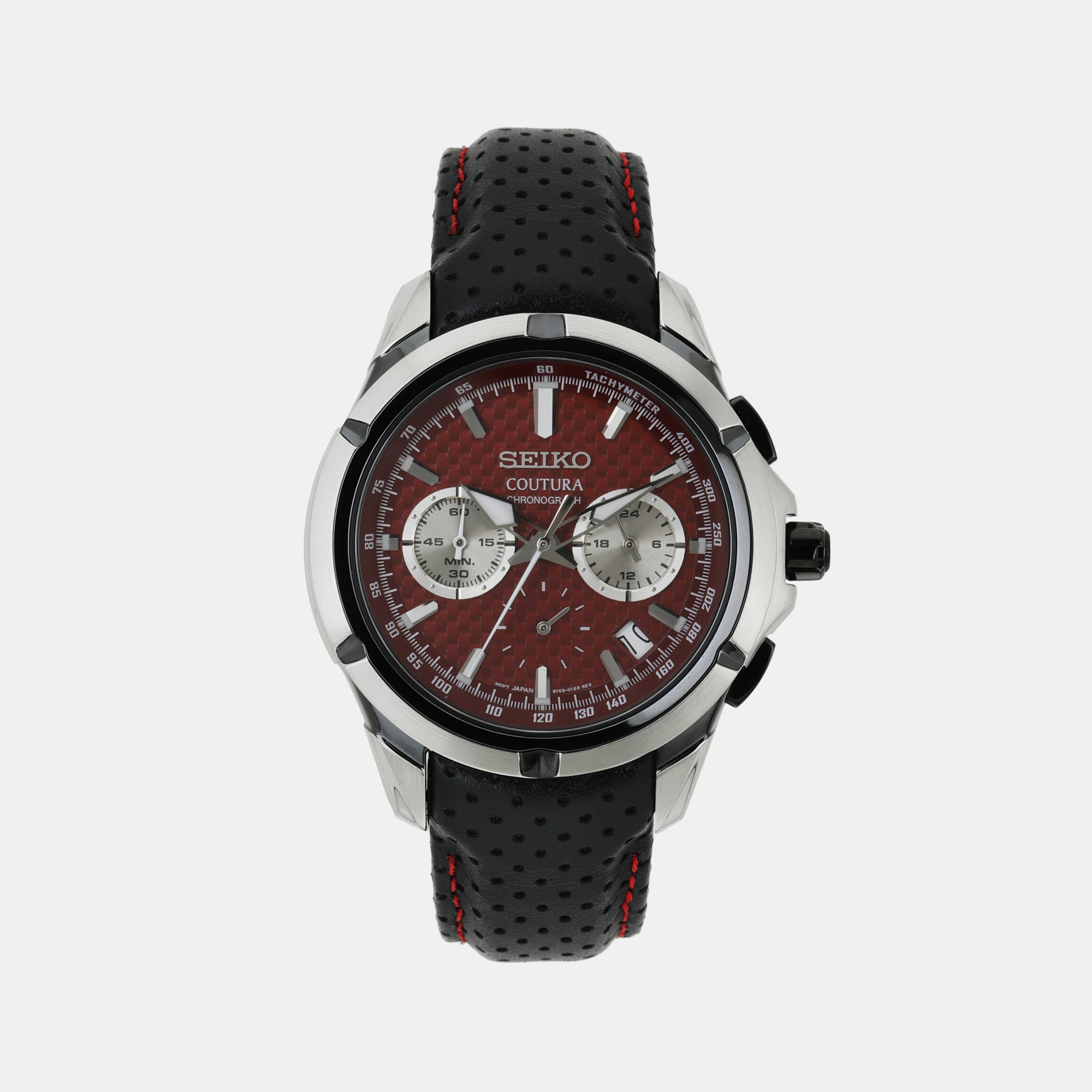 Seiko Round Red Chronograph watch
