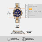 Lexington Women Quartz Blue Dial Chronograph Stainless Steel Watch MK7218