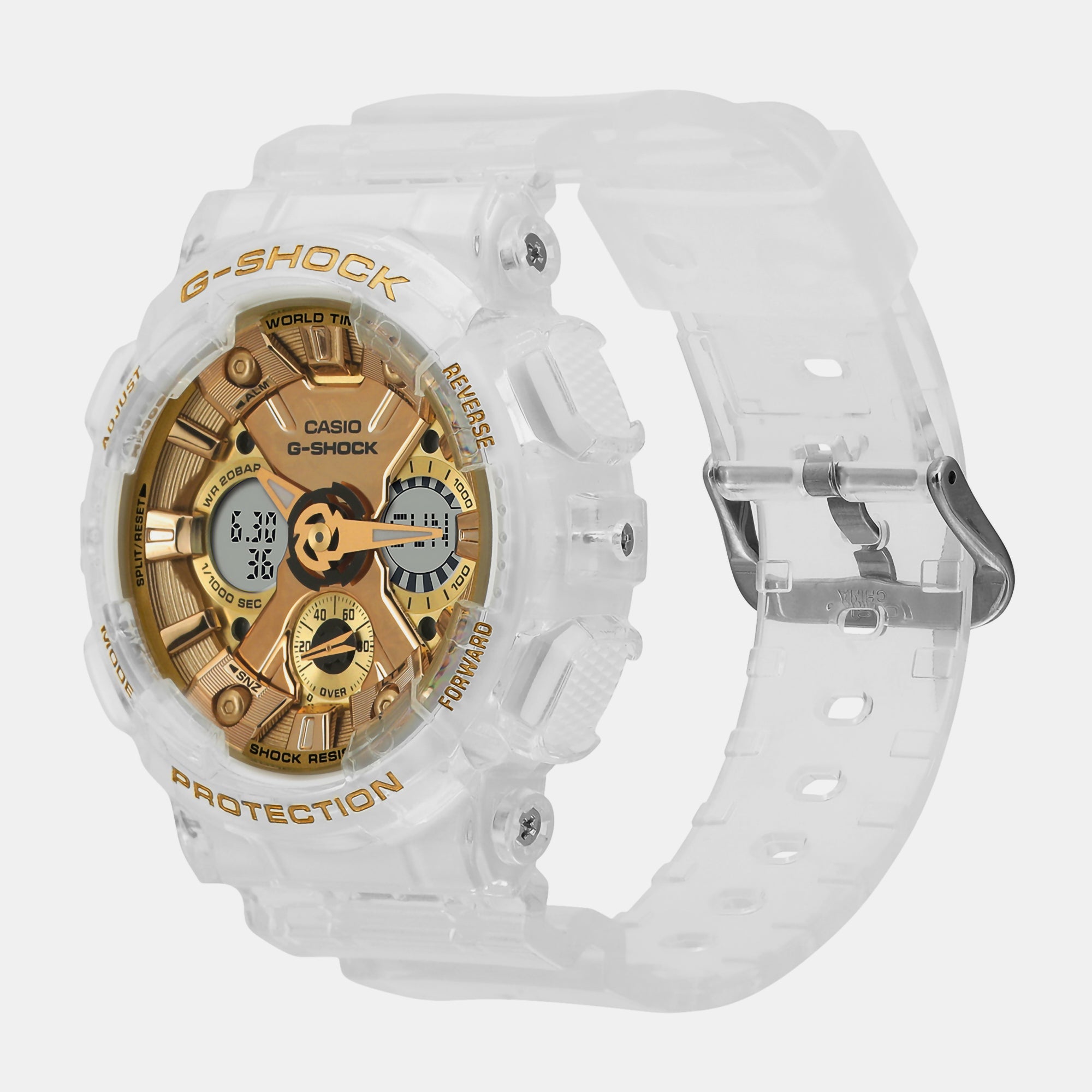 G shock watch white and online gold