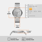 Dale Men Quartz Silver Dial Analog Stainless Steel Watch AX2870