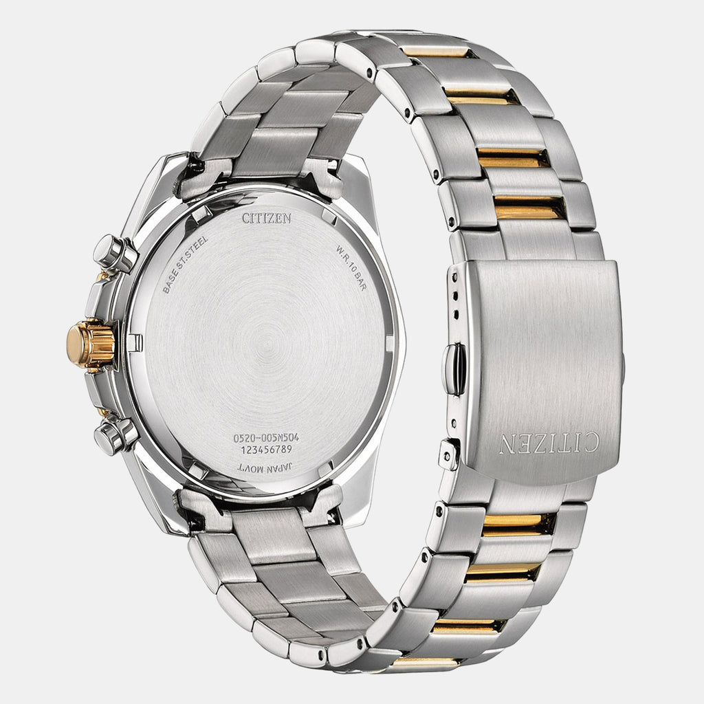 Men Quartz Champagne Dial Chronograph Stainless Steel Watch AN8204-59X