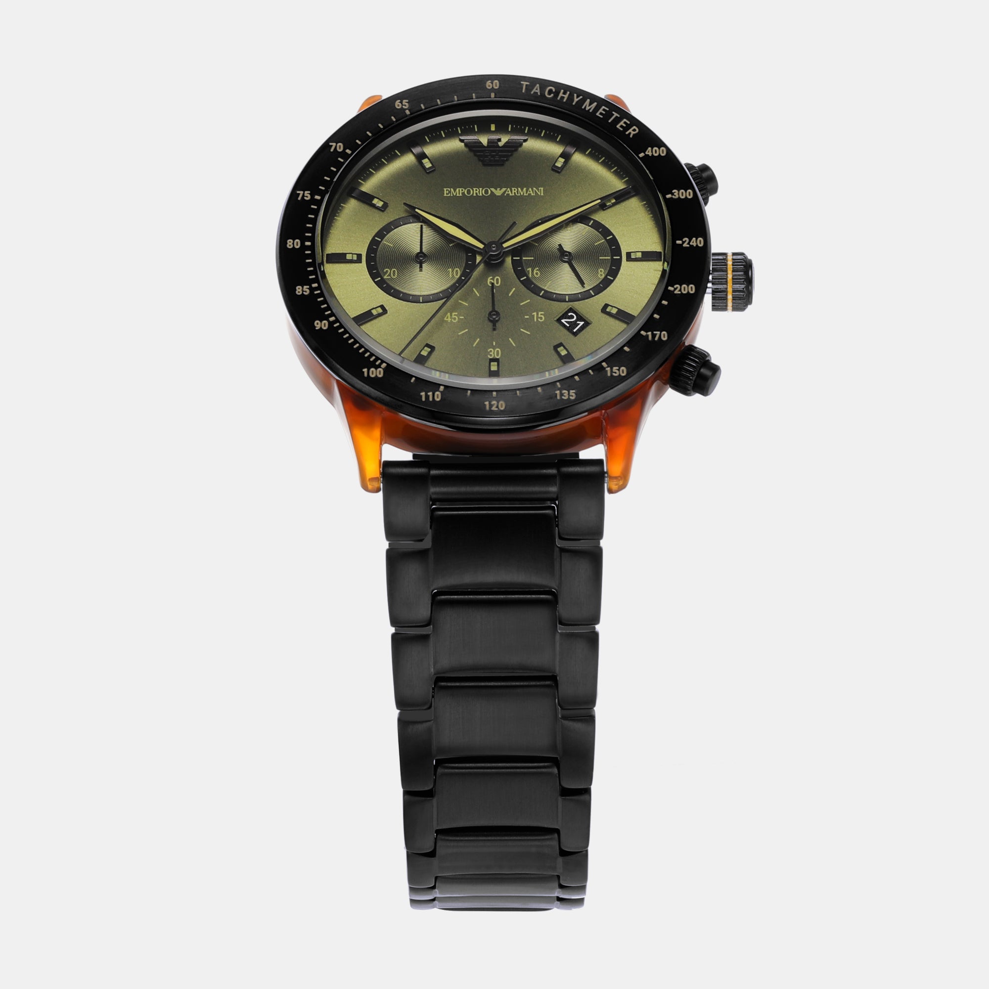 Male Green Chronograph Brass Watch AR11548 – Just In Time