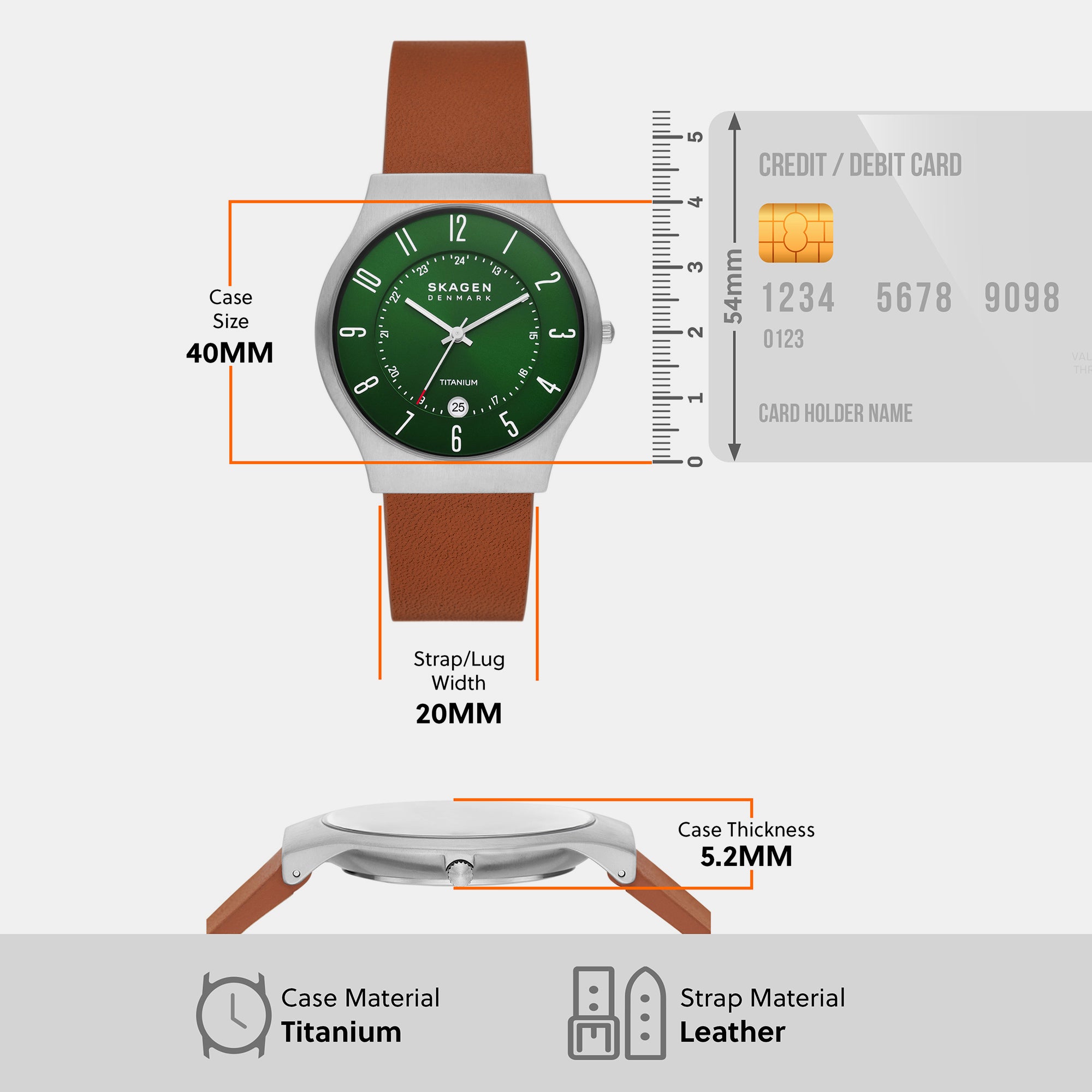 Skagen 30 mm Brown Quartz watch