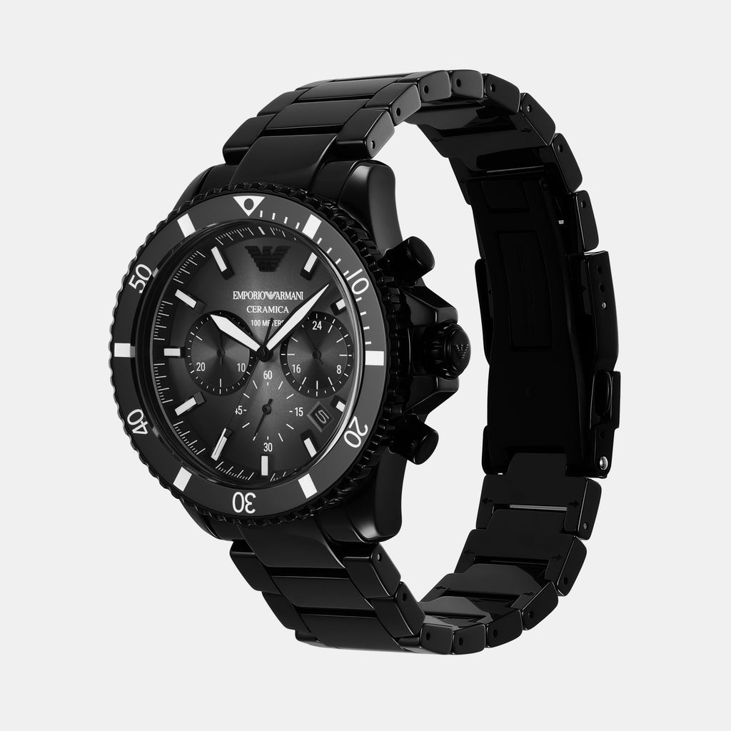 Emporio Armani Men Round Black watch