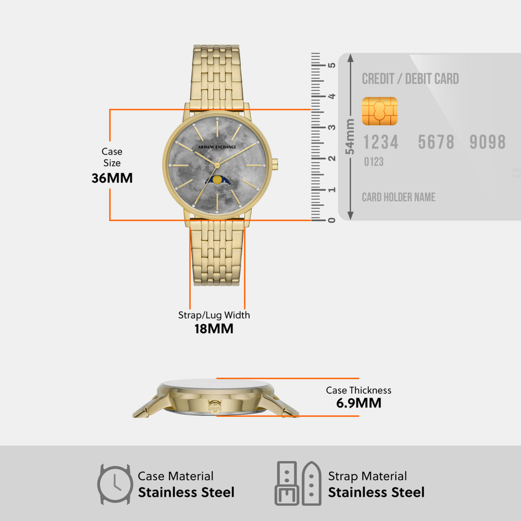 Armani Exchange Stainless Steel Round watch