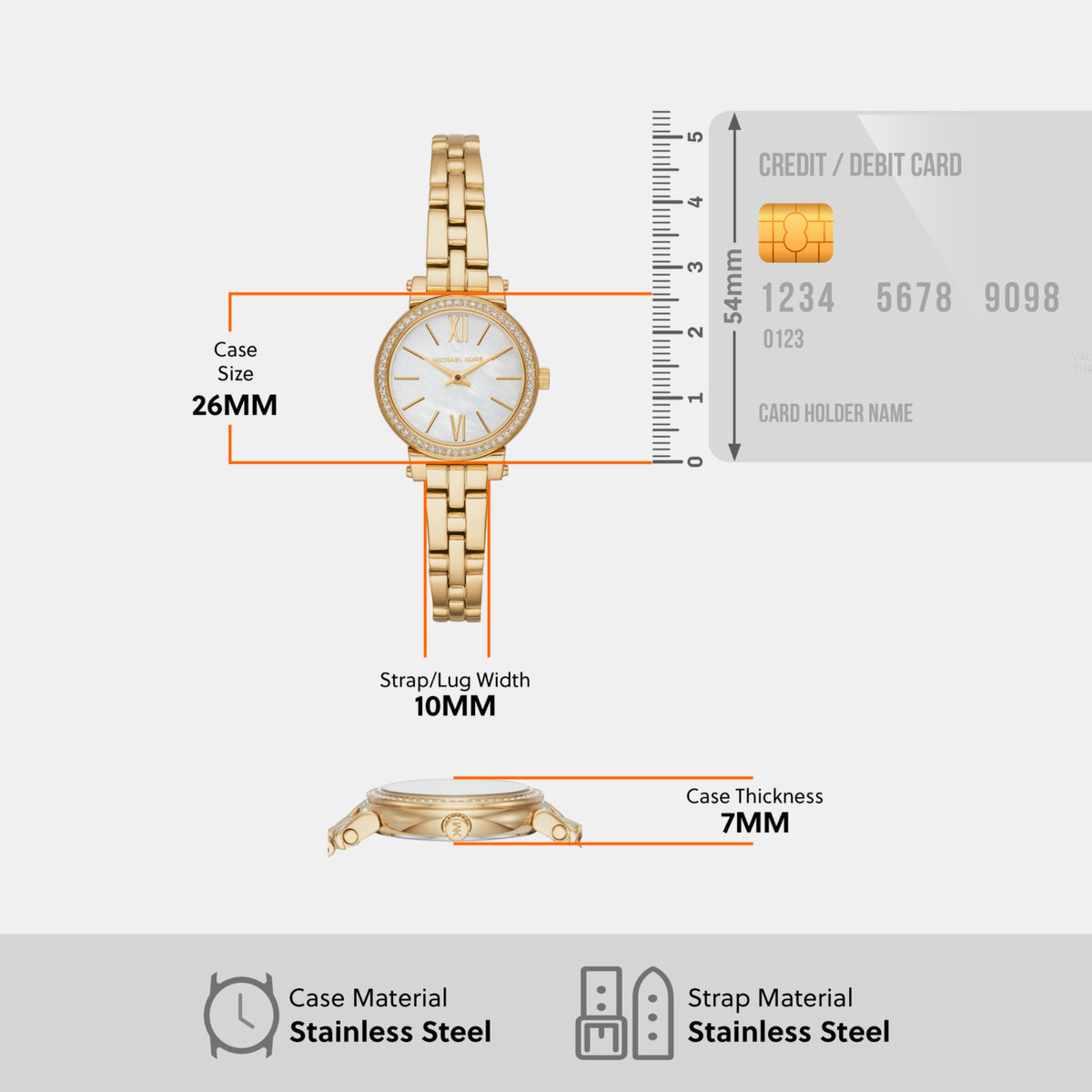 Michael Kors Stainless Steel Mother Of Pearl watch
